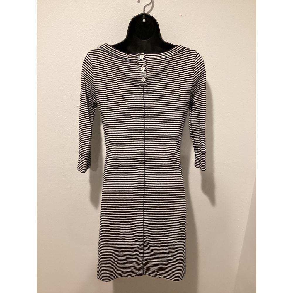 Banana Republic Striped Boatneck 3/4 Sleeve‎ Dress Navy White XS - Picture 4 of 6